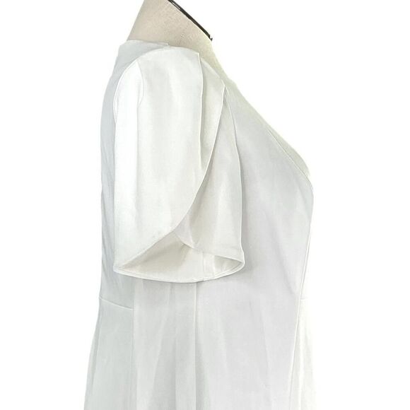 Calvin Klein Sheath Dress Womens 22W White Knit Tulip Sleeve Plus Size NEW - Picture 3 of 9